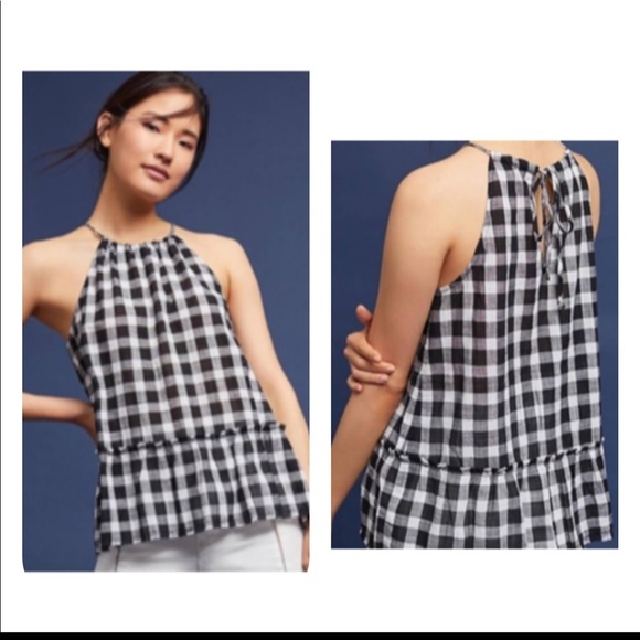 cloth & stone Tops - Cloth & Stone Black White Checkered Tank